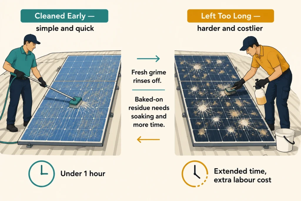Waiting Longer Makes Solar Panel Cleaning More Expensive